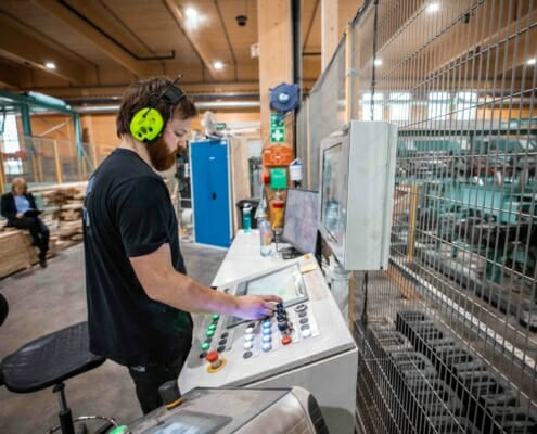 Styring av maskinen i fabrikken, foto.