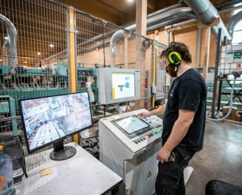 Styring av maskinen i fabrikken, foto.