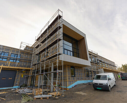 Splitkon_Modumambulansesentral (1 of 9) Bygging av ambulansesentralen utvendig, foto.