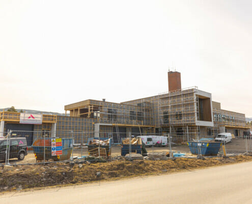 Splitkon_Modumambulansesentral (8 of 9) Avstandsoversikt over bygget under bygging, foto.