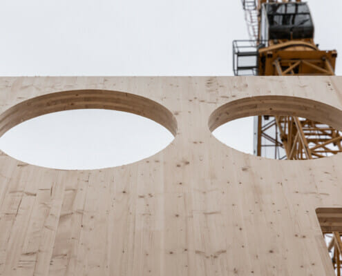 Splitkon_Hov-13 Detaljbilde av massivtre vegg, foto.