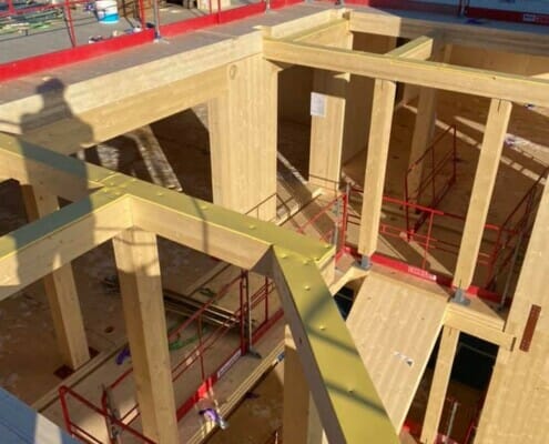 Bygging av leilighetene, foto.