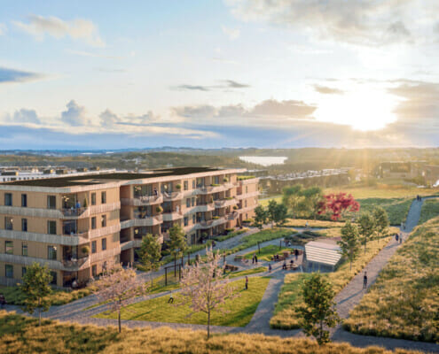 Drone overblikk utvendig, illustrasjon.