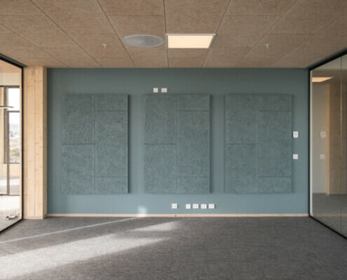 Et rom inne i Lumber Teknopark, illustrasjon.