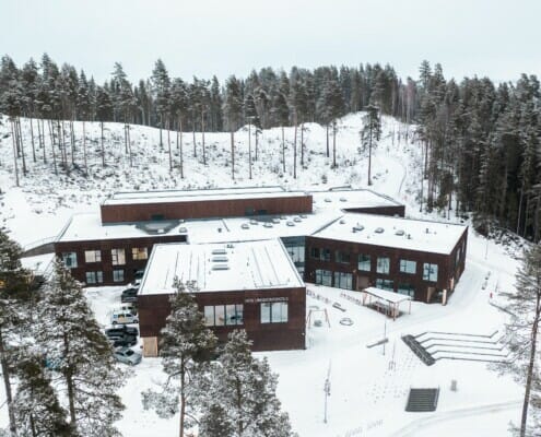 Splitkon_Hov_overtakelse-60 Drone oversikt over bygget, foto.