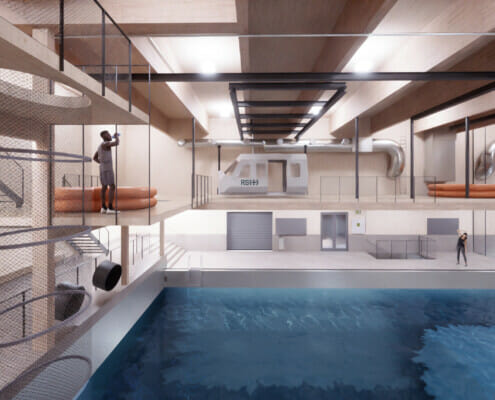 sh 01 Ferdig resultat av svømmehall, illustrasjon.