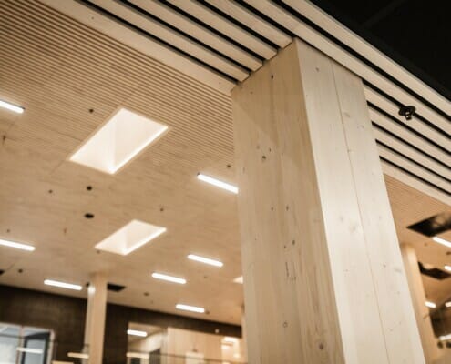 Splitkon_Hov_overtakelse-10 Bjelke i massivt tre i fokus, foto.