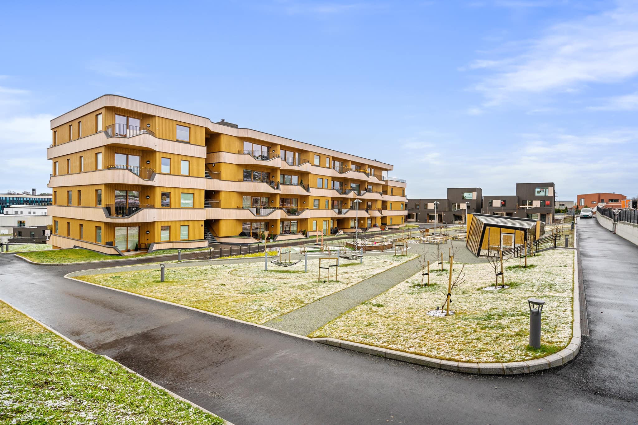 Utvendig fasade av Eplestien, foto.