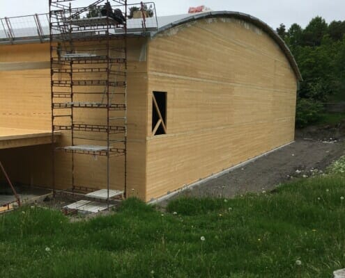 Ishallen utenfor i bygging, foto.